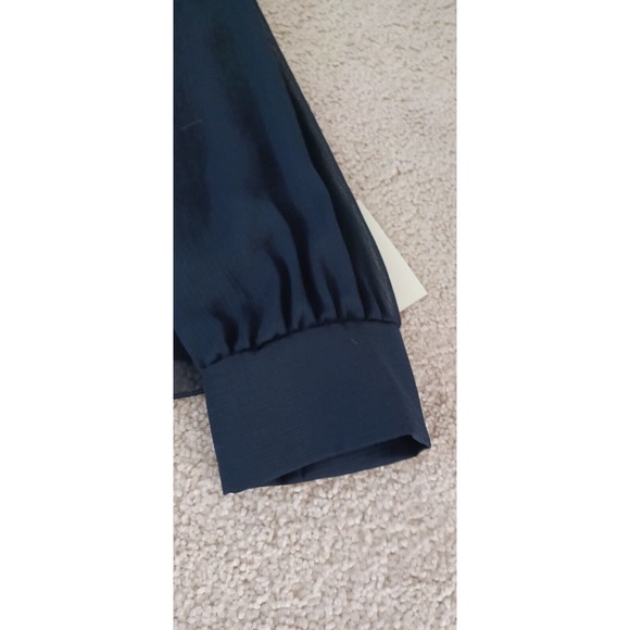 Zara Ruffled Sheer Blouse Black Long Sleeves Size Small NWT - Picture 7 of 10